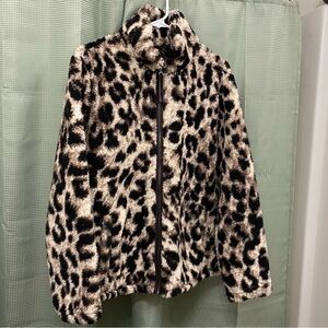 Leopard Print Fleece Jacket
